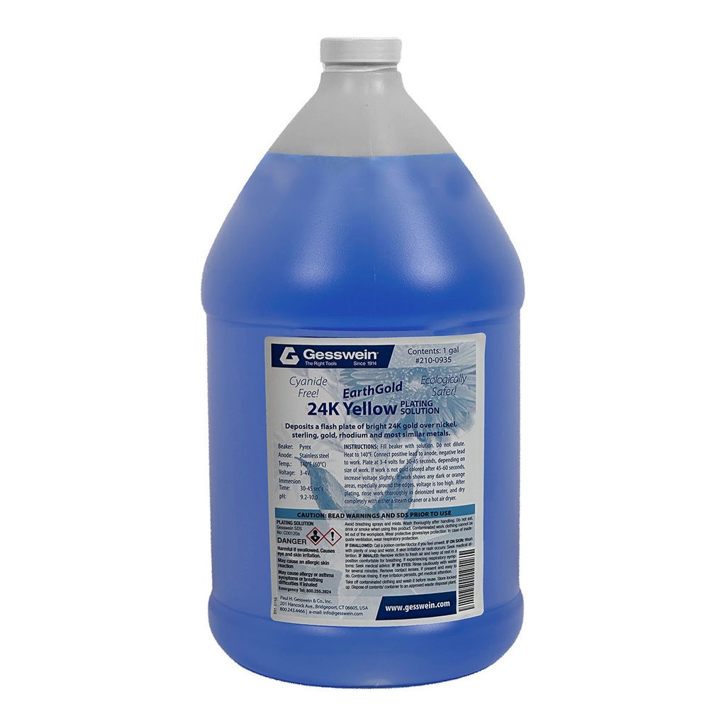 [210-0935] EarthGold Plating Solution 24K Yellow 1 Gallon