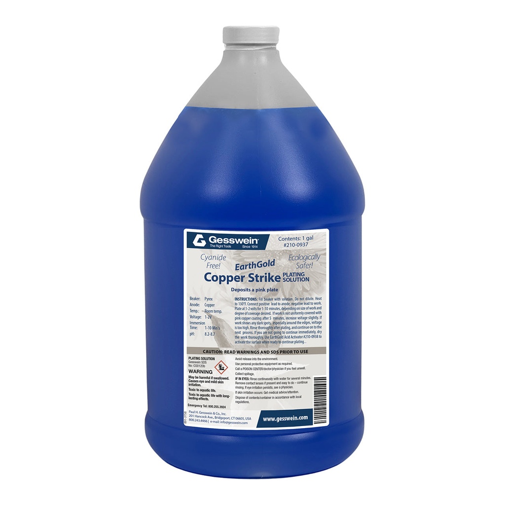 [210-0937] EarthGold Plating Solution Copper Strike 1 Gallon