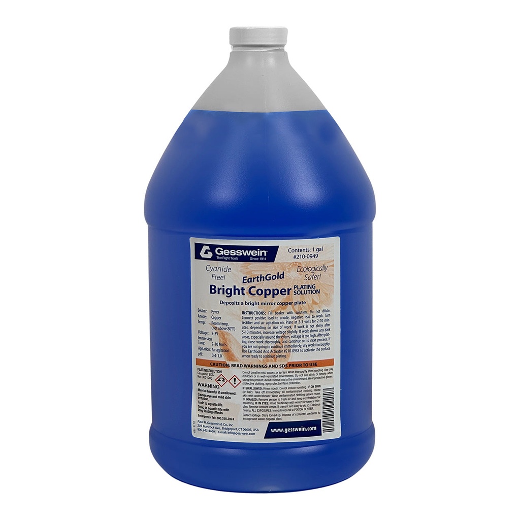 [210-0949] EarthGold Plating Solution Bright Copper 1 Gallon