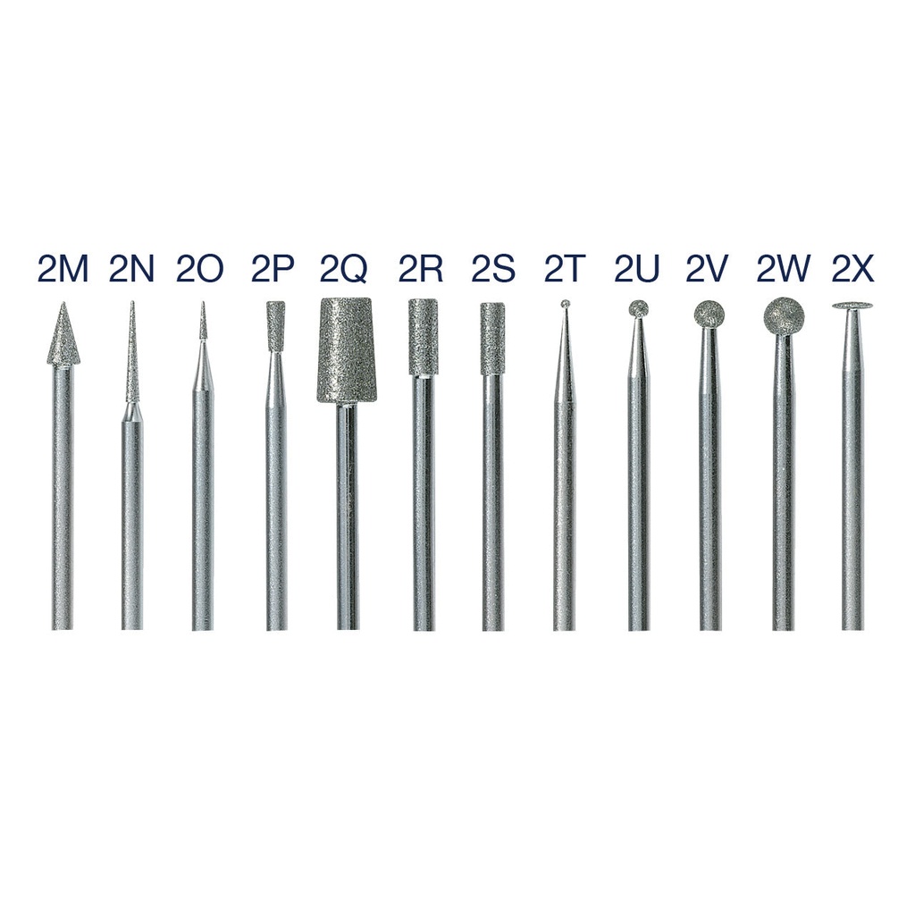 [226-1180] Diamond Burs, 3/32" Shank - Set #2