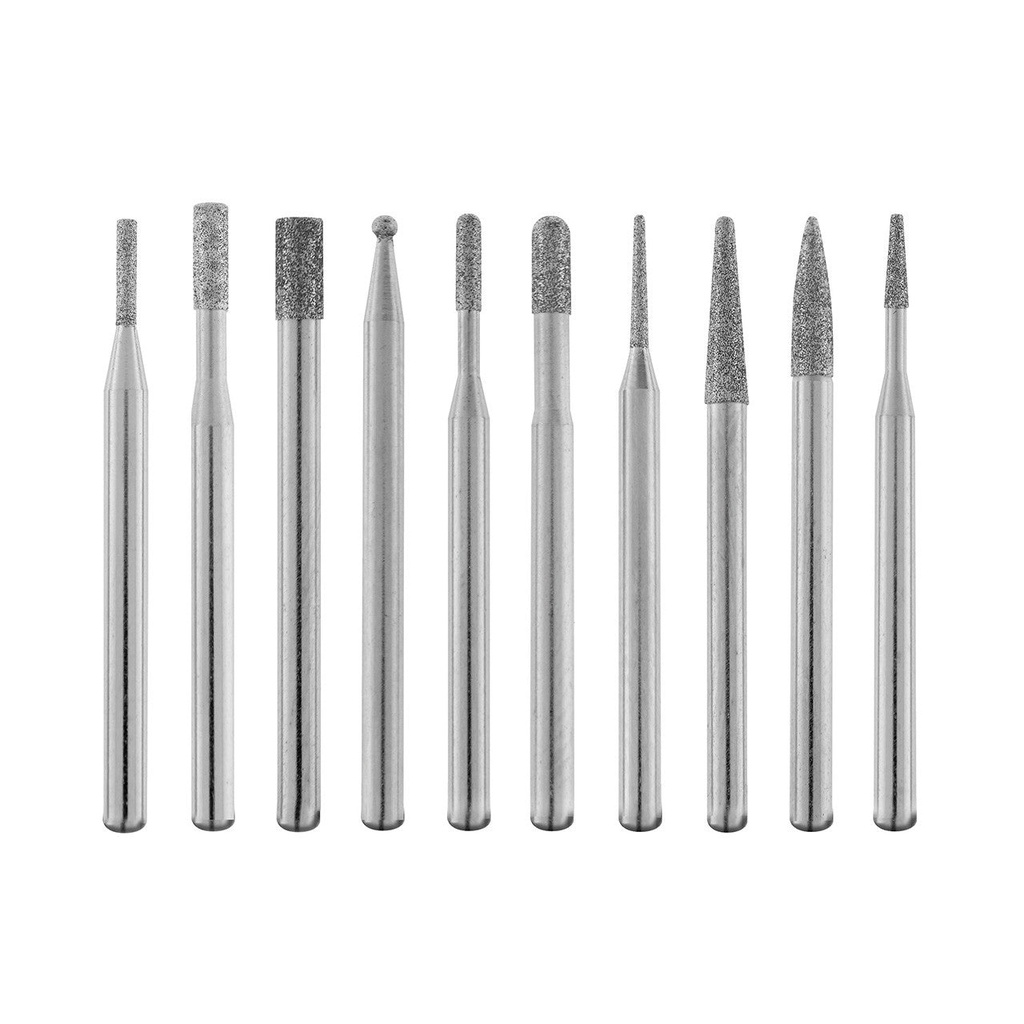 [226-1281] Diamond Burs, 1/8" Shank - 10-Piece Set