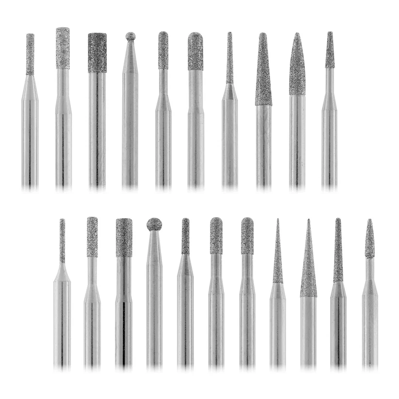 [226-1282] Diamond Burs, 1/8" Shank - 20-Piece Set