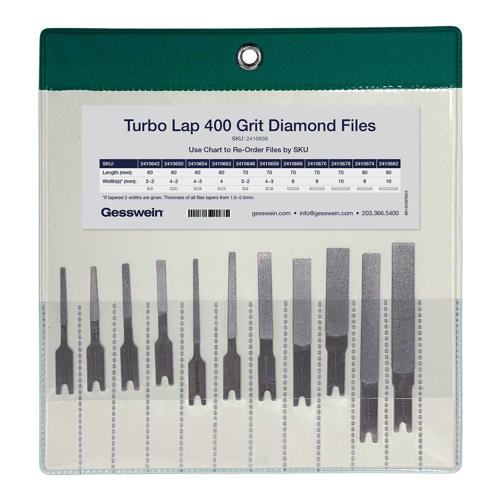 [241-0639] Turbo Lap 400 Grit Diamond Files Set of 11