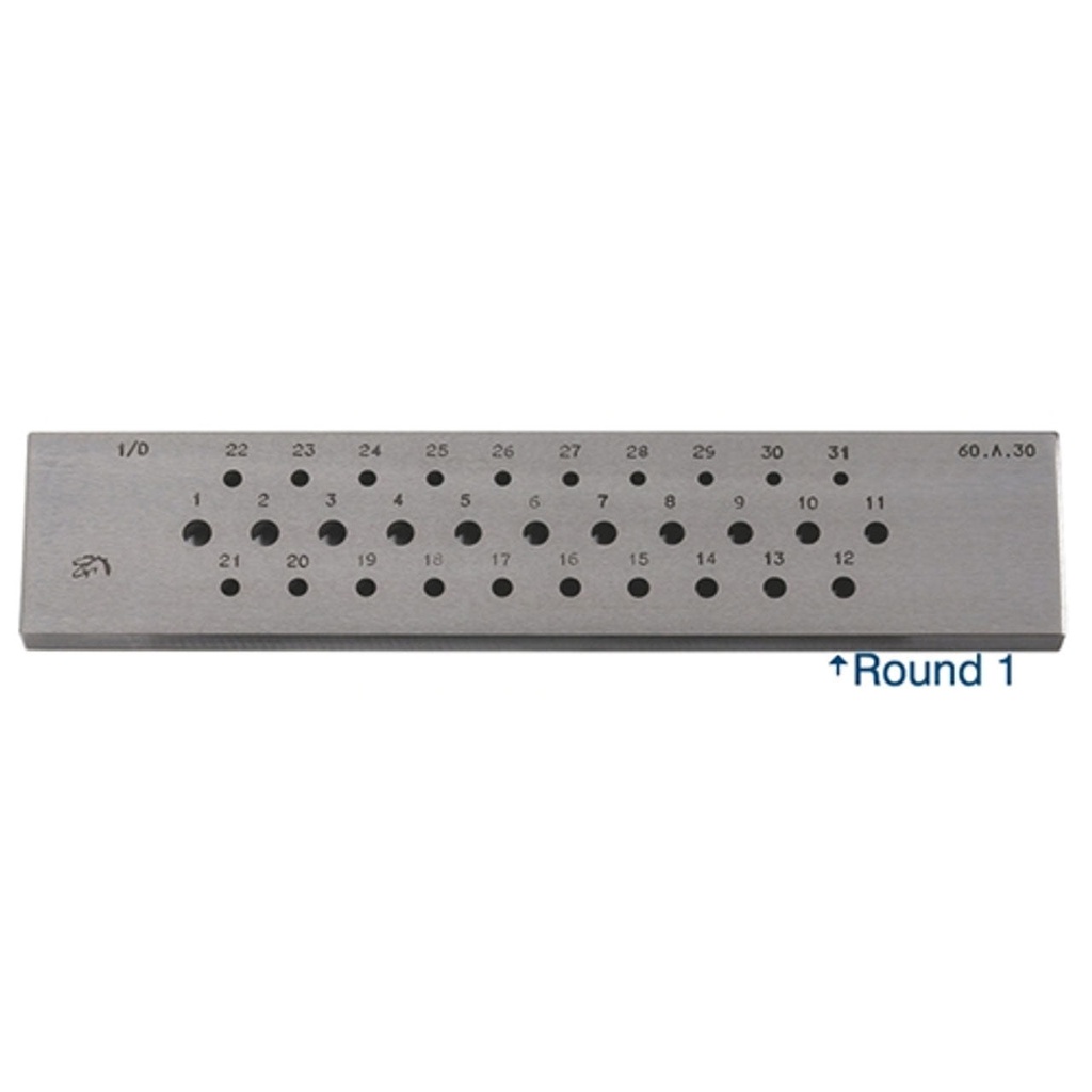 [268-1500] Steel Drawplate Round #1