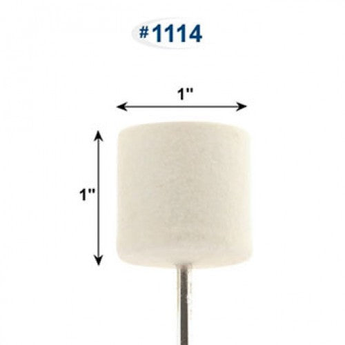 Mounted Felt Bobs, Cylinders - 1/8" Shank, 1110 Hard  (Pkg. of 12)