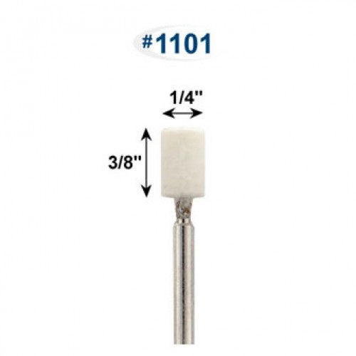Mounted Felt Bobs, Cylinders - 1/8" Shank - 1100 Soft  (Pkg. of 12)