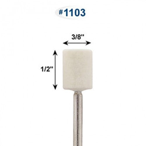 [289-1101] Mounted Felt Bobs, Cylinders - 1/8" Shank - 1101 Soft  (Pkg. of 12)