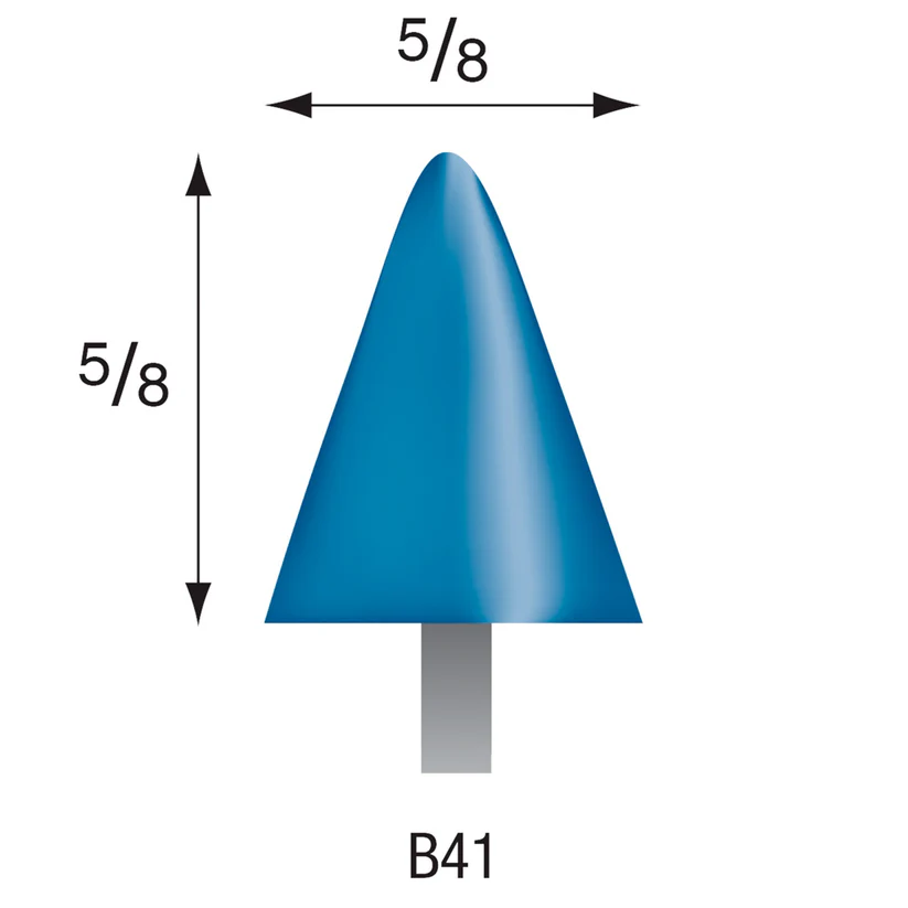 B41 Blue Mounted Points 3mm Shank (Pkg of 24)