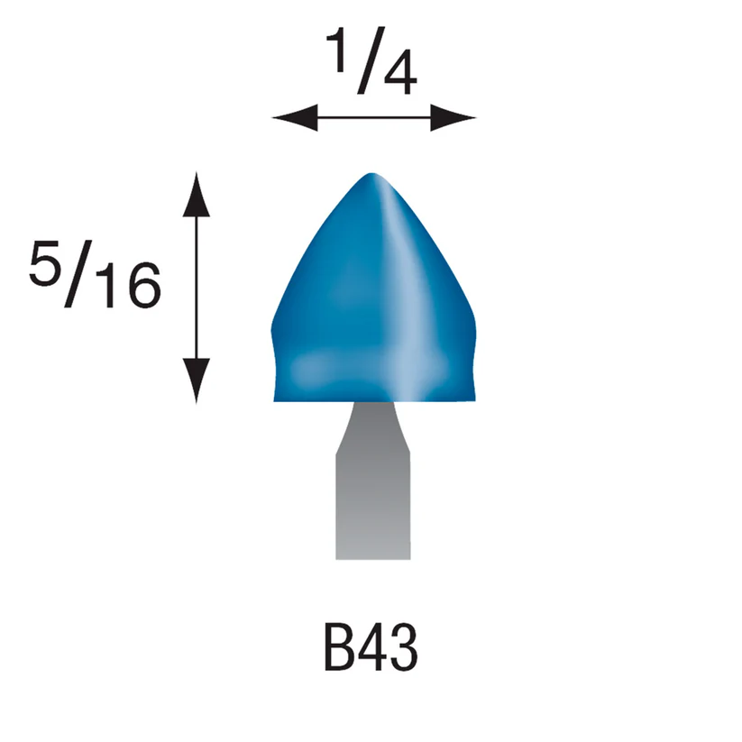 [305-0430] B43 Blue Mounted Points 1/8" Shank (Pkg of 24)