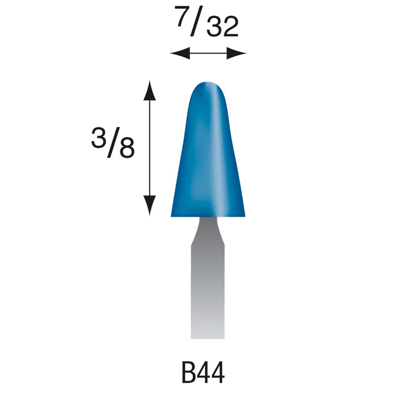 B44 Blue Mounted Points 3mm Shank (Pkg of 24)