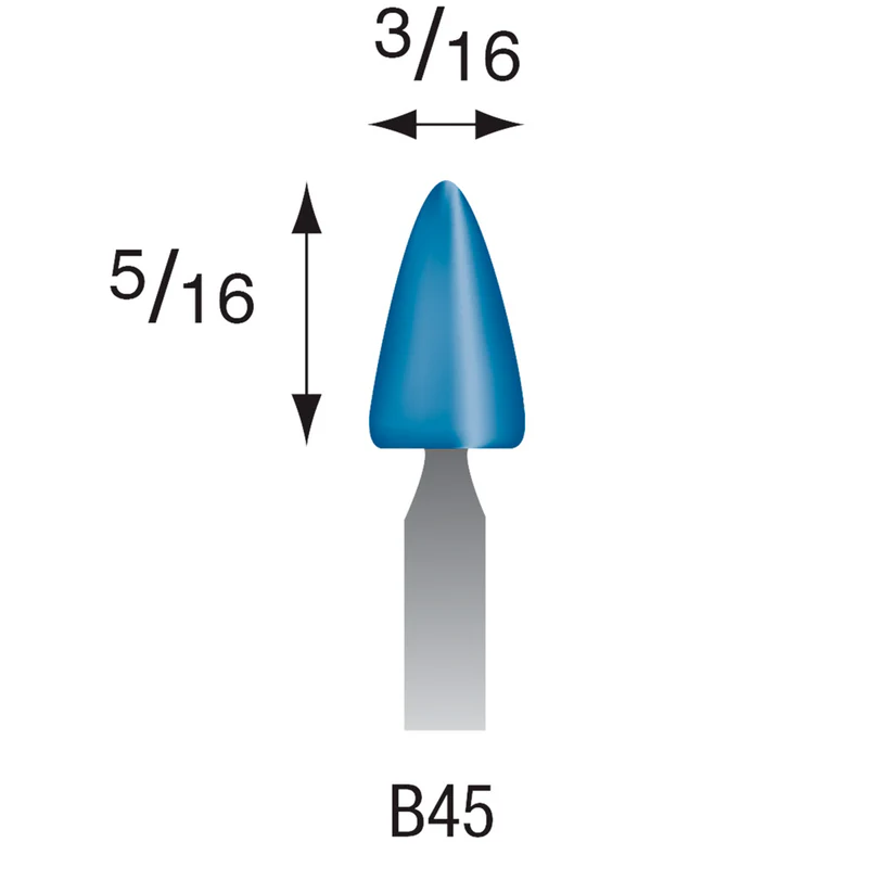 B45 Blue Mounted Points 3mm Shank (Pkg of 24)