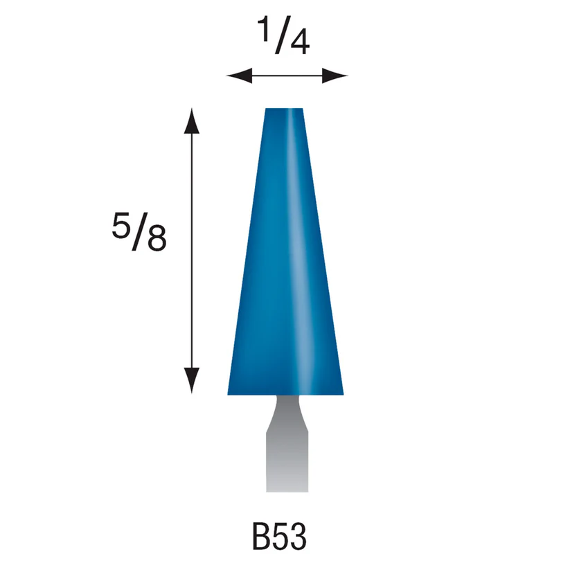 B53 Blue Mounted Points 3mm Shank (Pkg of 24)