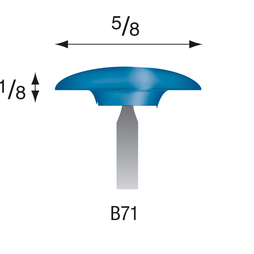 B71 Blue Mounted Points 1/8" Shank (Pkg of 24)
