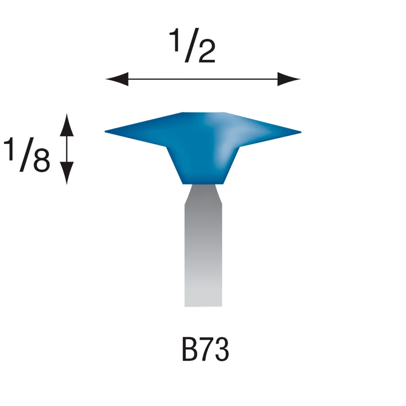 B73 Blue Mounted Points 3mm Shank (Pkg of 24)