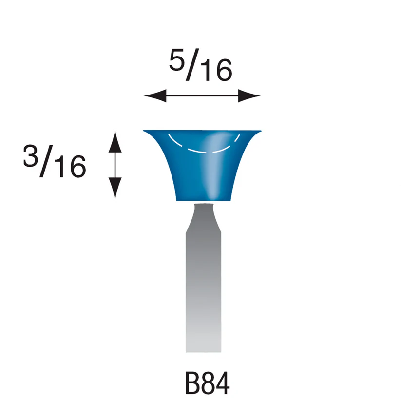 B84 Blue Mounted Points 1/8" Shank (Pkg of 24)