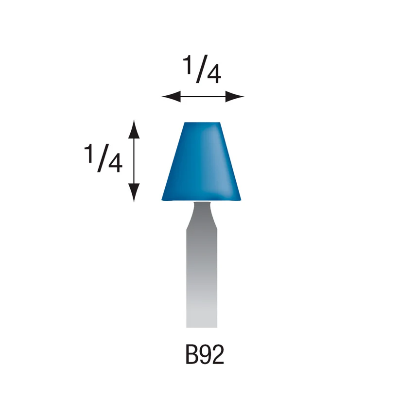 B92 Blue Mounted Points 3mm Shank (Pkg of 24)