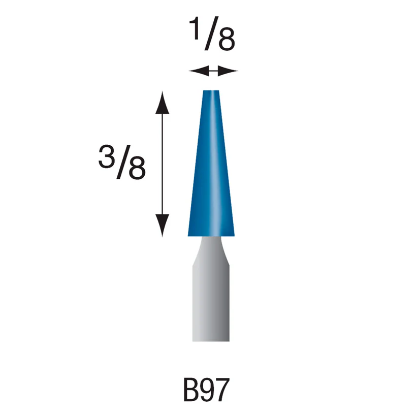 B97 Blue Mounted Points 3mm Shank (Pkg of 24)