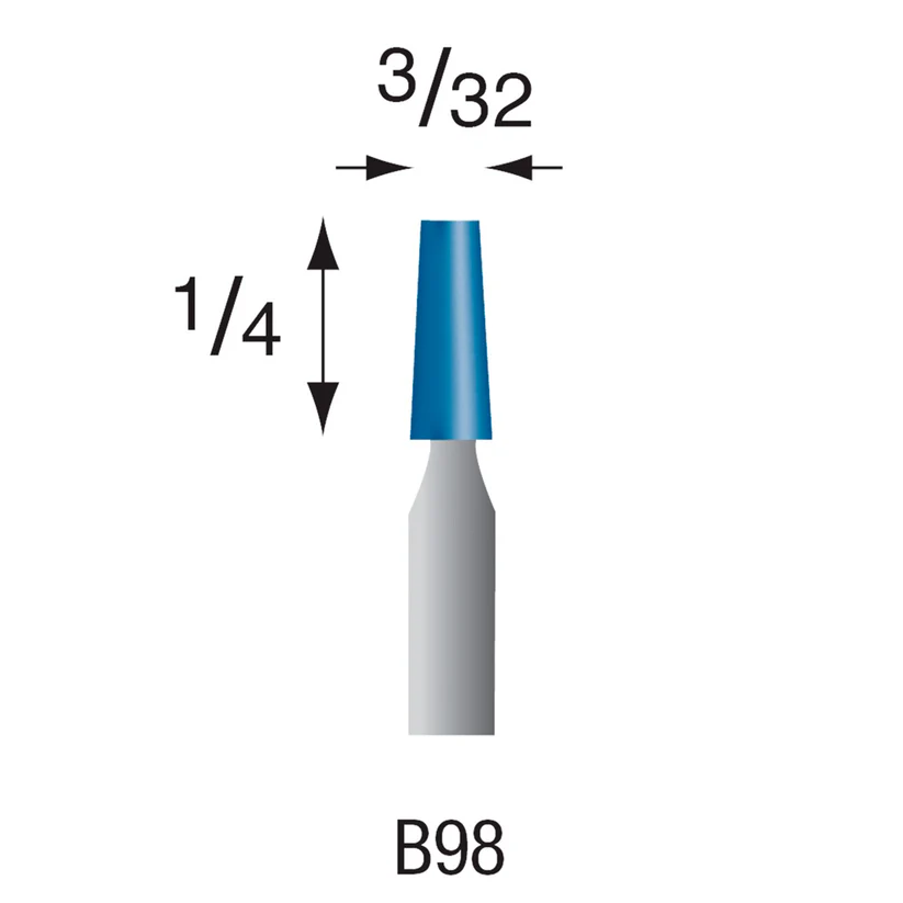 B98 Blue Mounted Points 1/8" Shank (Pkg of 24)