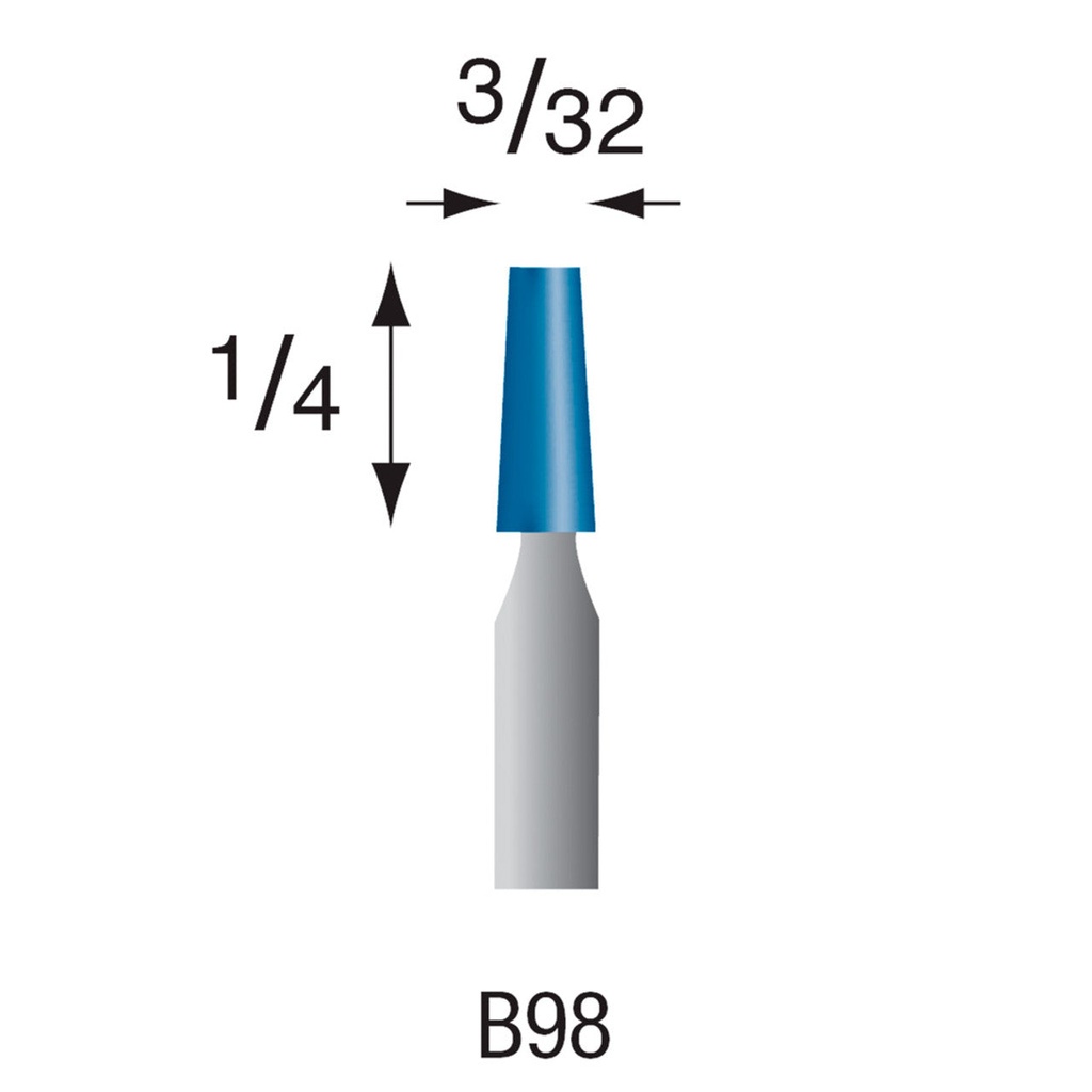 B103 Blue Mounted Points 1/8" Shank (Pkg of 24)