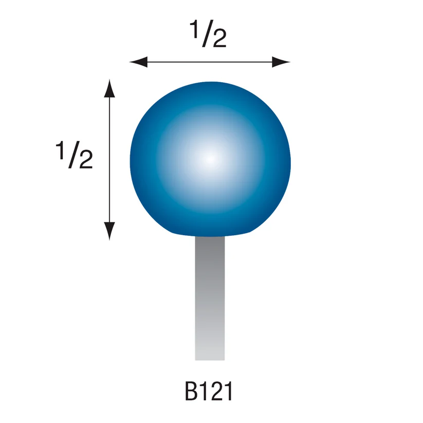 B121 Blue Mounted Points 1/8" Shank (Pkg of 24)