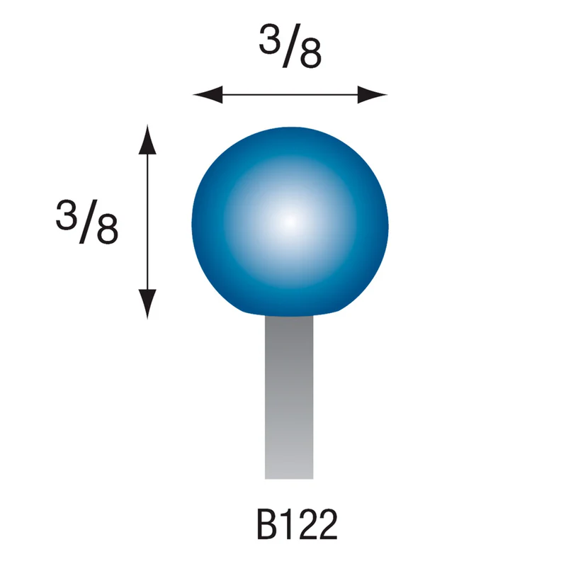 B122 Blue Mounted Points 3mm Shank (Pkg of 24)