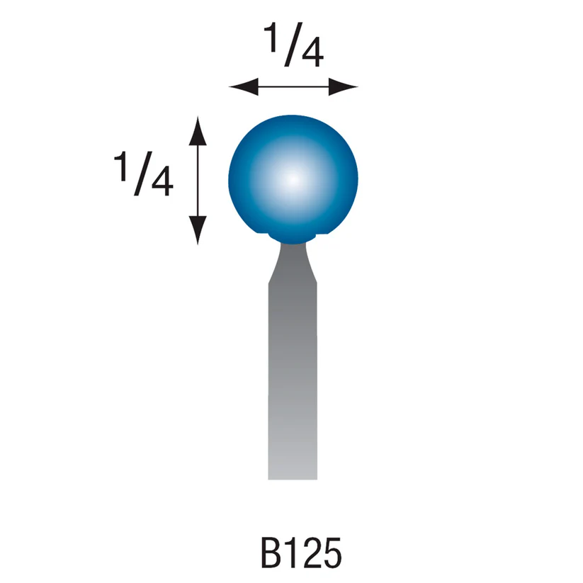 B125 Blue Mounted Points 1/8" Shank (Pkg of 24)