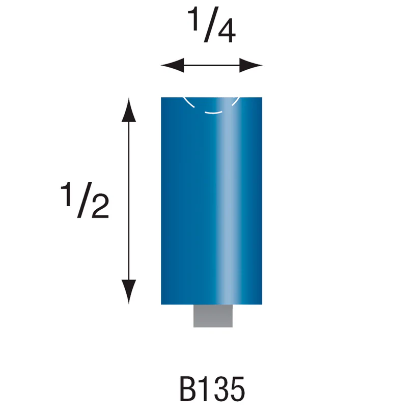 B135 Blue Mounted Points 3mm Shank (Pkg of 24)