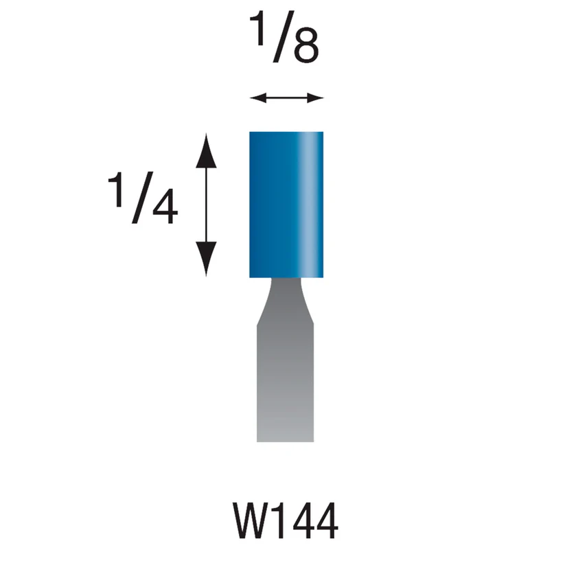 W142 Blue Mounted Points 1/8" Shank (Pkg of 24)