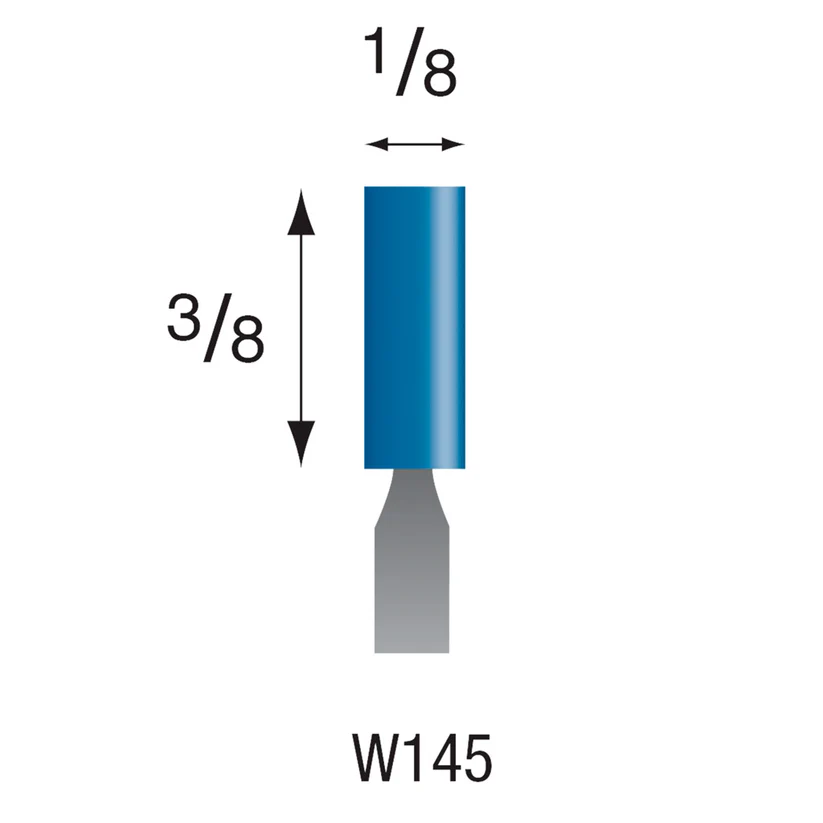 W145 Blue Mounted Points 3mm Shank (Pkg of 24)