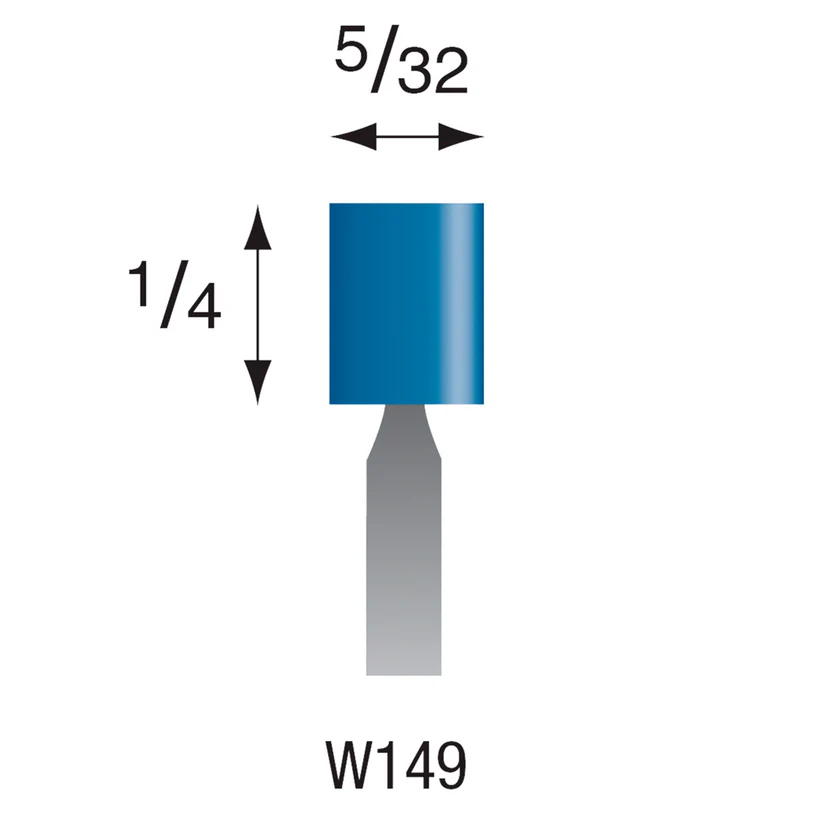 W149 Blue Mounted Points 1/8" Shank (Pkg of 24)