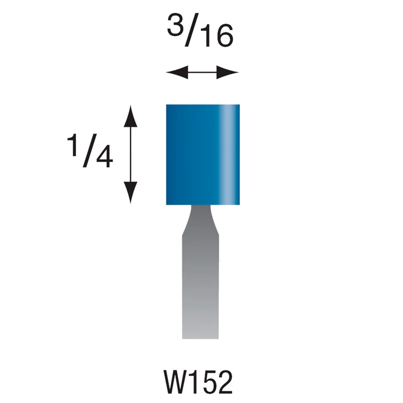 [305-1520] W152 Blue Mounted Points 1/8" Shank (Pkg of 24)