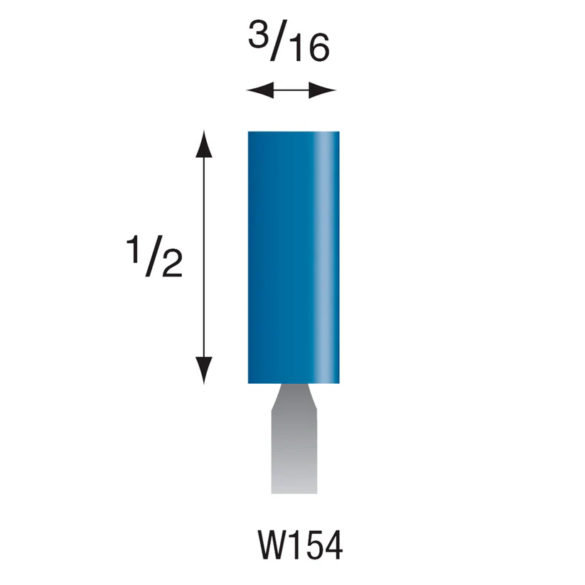 W154 Blue Mounted Points 1/8" Shank (Pkg of 24)