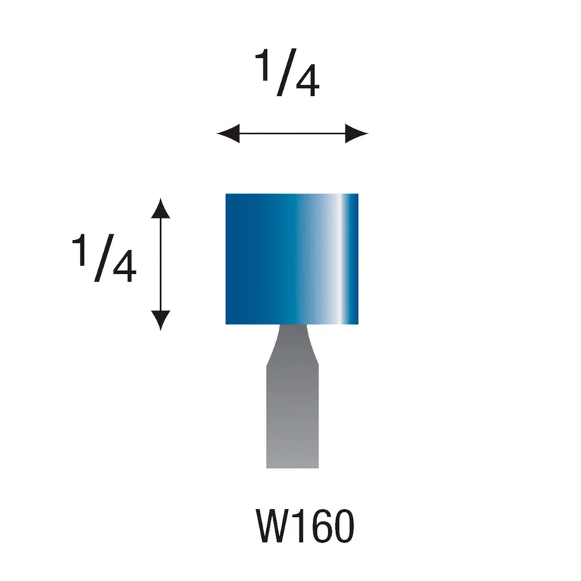 [305-1600] W160 Blue Mounted Points 1/8" Shank (Pkg of 24)