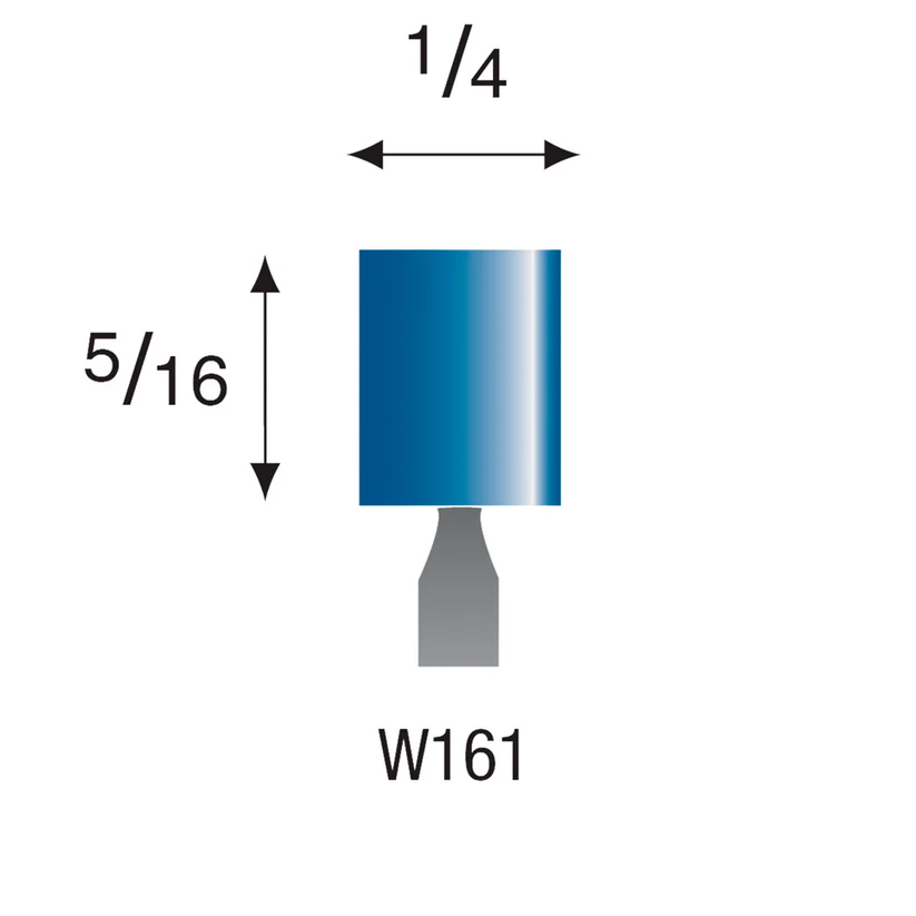 [305-1610] W161 Blue Mounted Points 1/8" Shank (Pkg of 24)