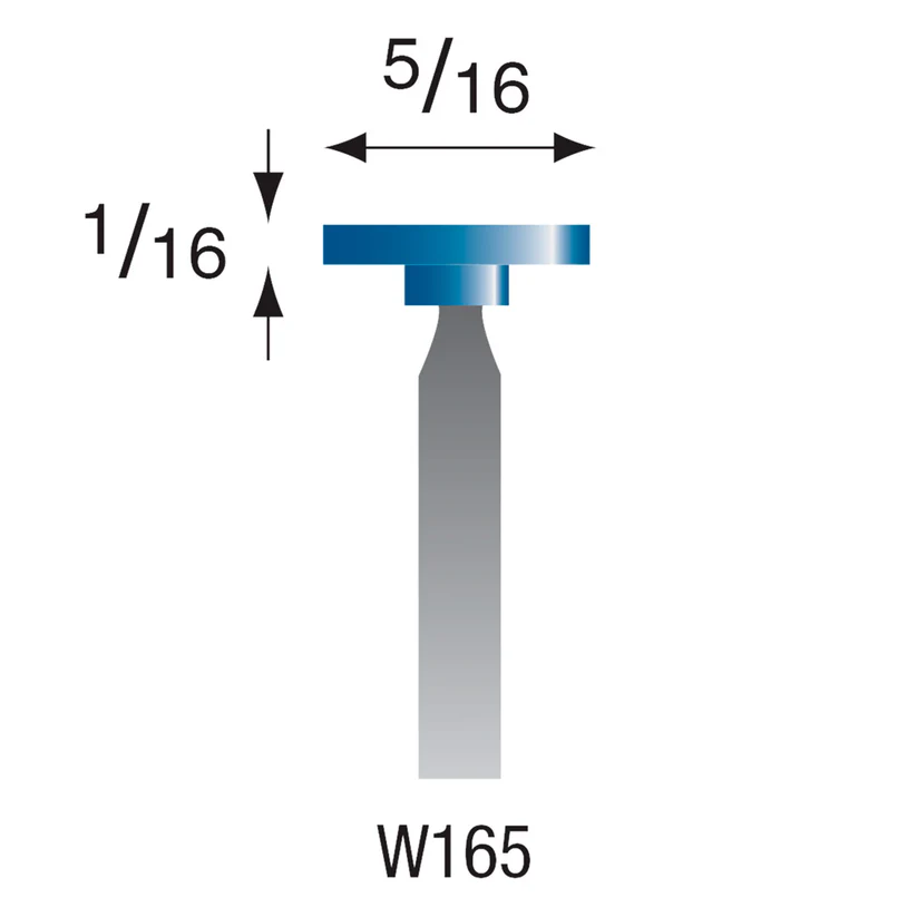 [305-1650] W165 Blue Mounted Points 1/8" Shank (Pkg of 24)