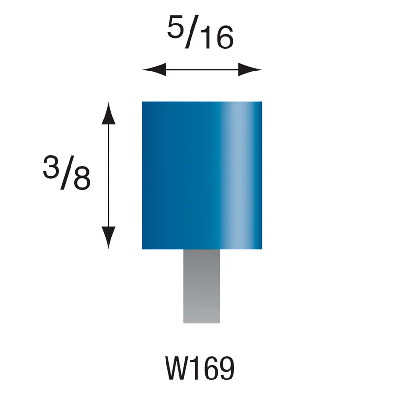 [305-1690] W169 Blue Mounted Points 1/8" Shank (Pkg of 24)
