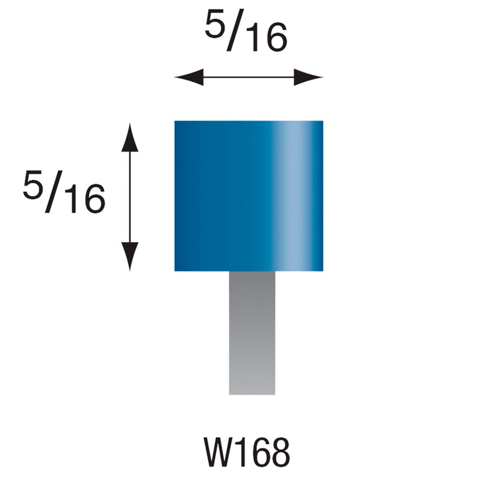 [305-1690] W169 Blue Mounted Points 1/8" Shank (Pkg of 24)