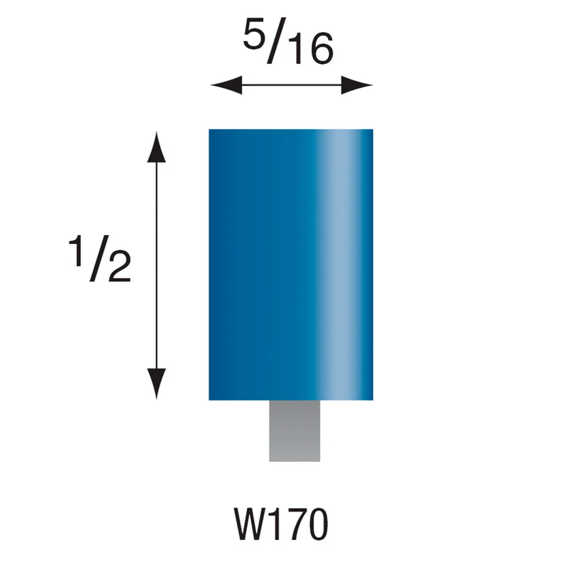 W170 Blue Mounted Points 1/8" Shank (Pkg of 24)