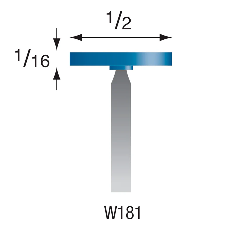 W181 Blue Mounted Points 1/8" Shank (Pkg of 24)