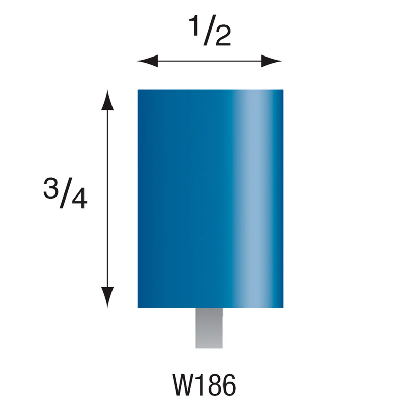 W186 Blue Mounted Points 3mm Shank (Pkg of 24)