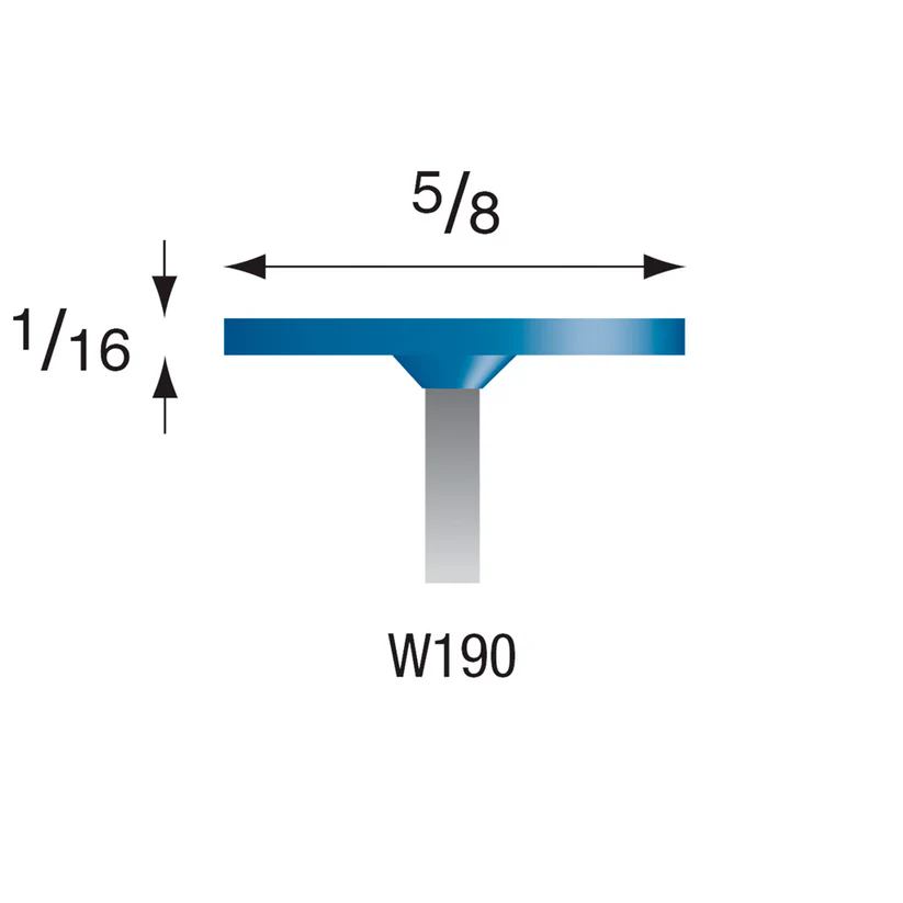 W190 Blue Mounted Points 1/8" Shank (Pkg of 24)