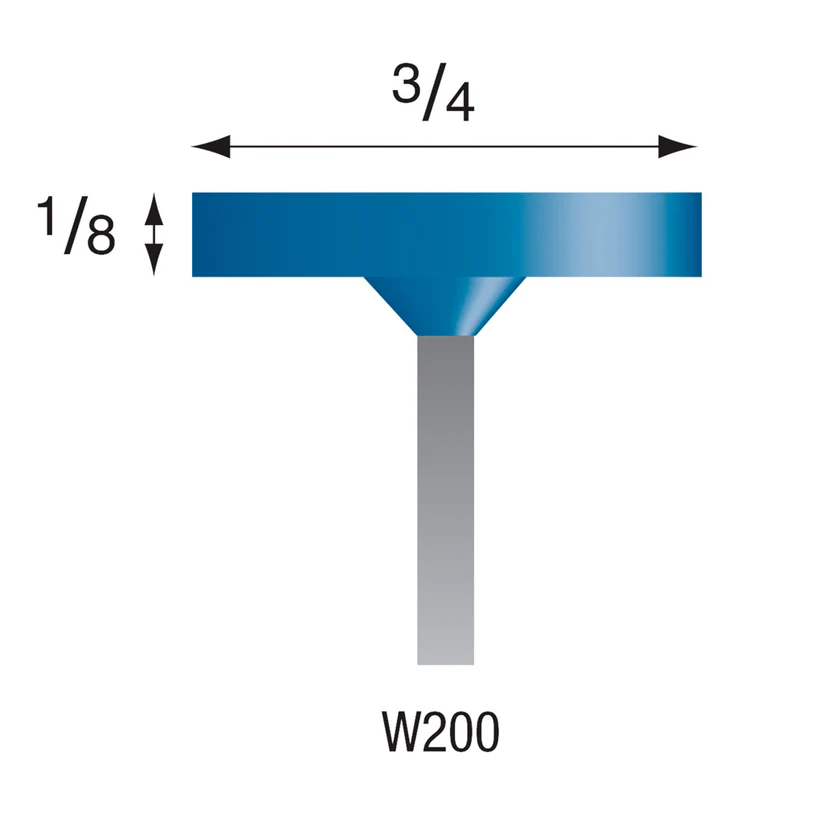 W200 Blue Mounted Points 1/8" Shank (Pkg of 24)