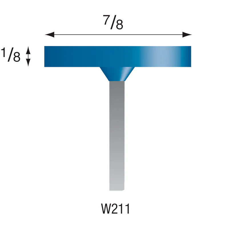 [305-2113] W211 Blue Mounted Points 3mm Shank (Pkg of 24)