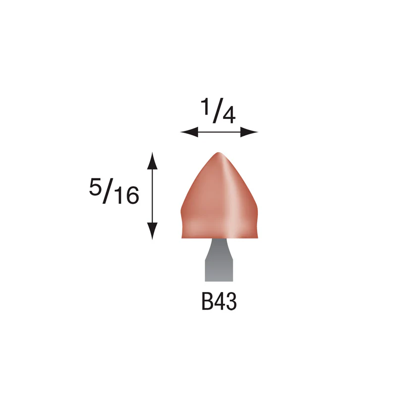 B43 Red Mounted Points 3mm Shank (Pkg of 24)