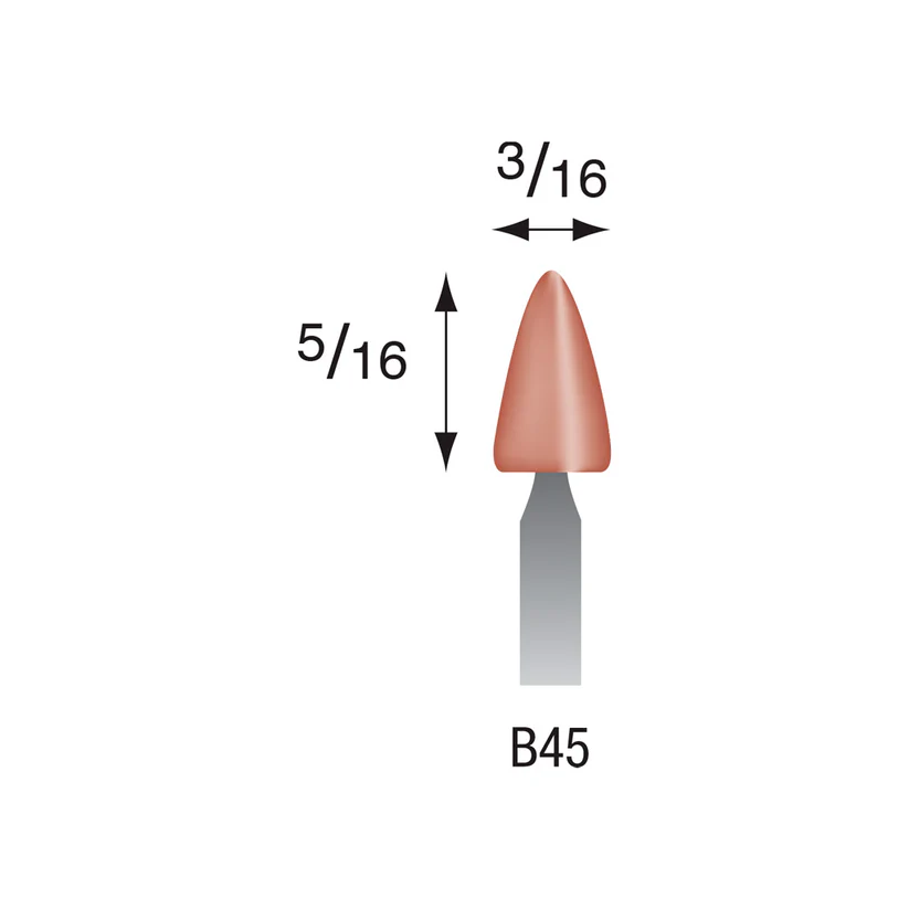 [310-0450] B45 Red Mounted Points 1/8" Shank (Pkg of 24)