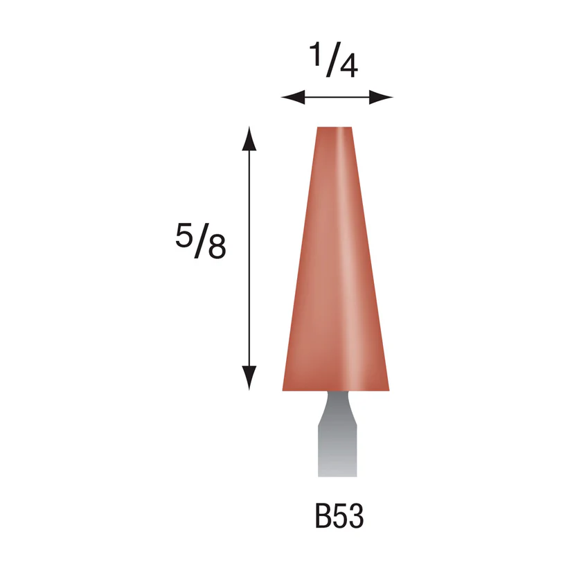 B53 Red Mounted Points 1/8" Shank (Pkg of 24)