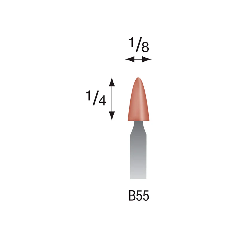 B55 Red Mounted Points 3mm Shank (Pkg of 24)
