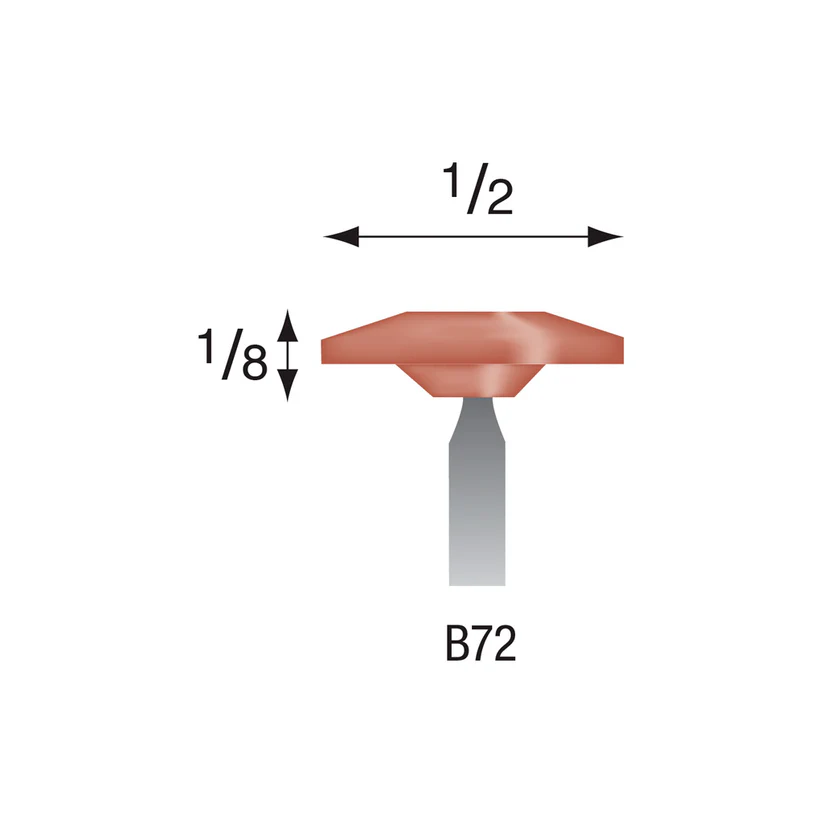 [310-0720] B72 Red Mounted Points 1/8" Shank (Pkg of 24)