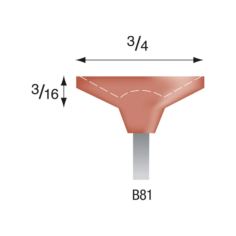 [310-0810] B81 Red Mounted Points 1/8" Shank (Pkg of 24)