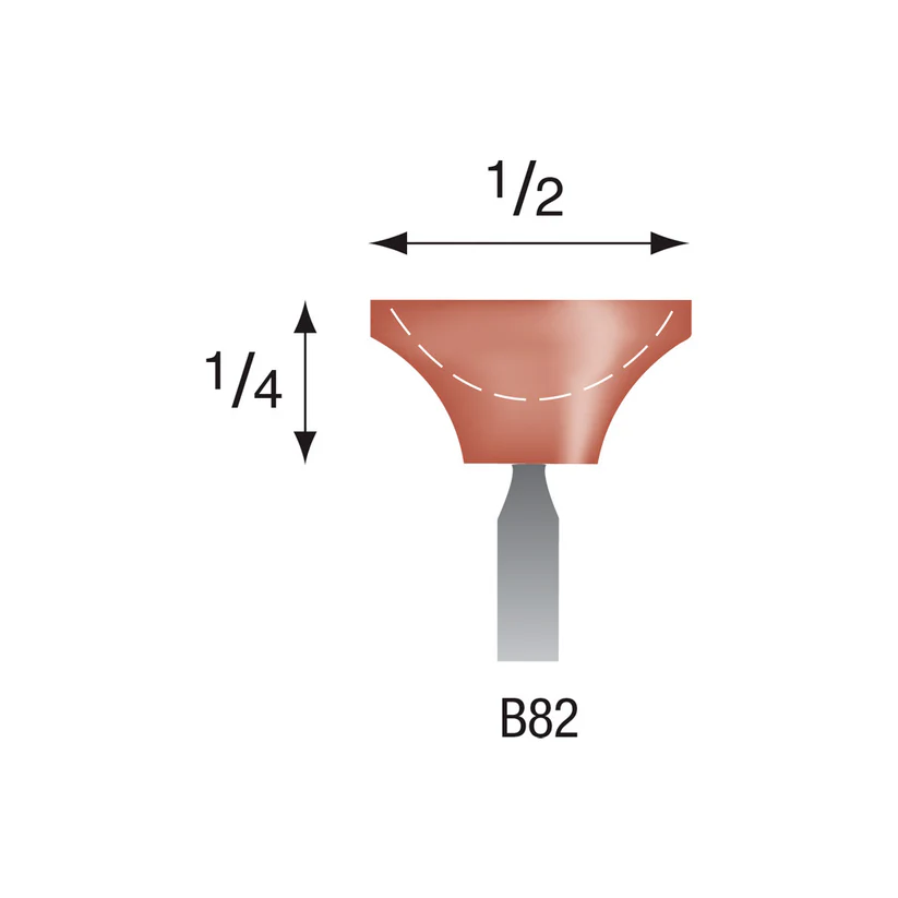 B82 Red Mounted Points 1/8" Shank (Pkg of 24)